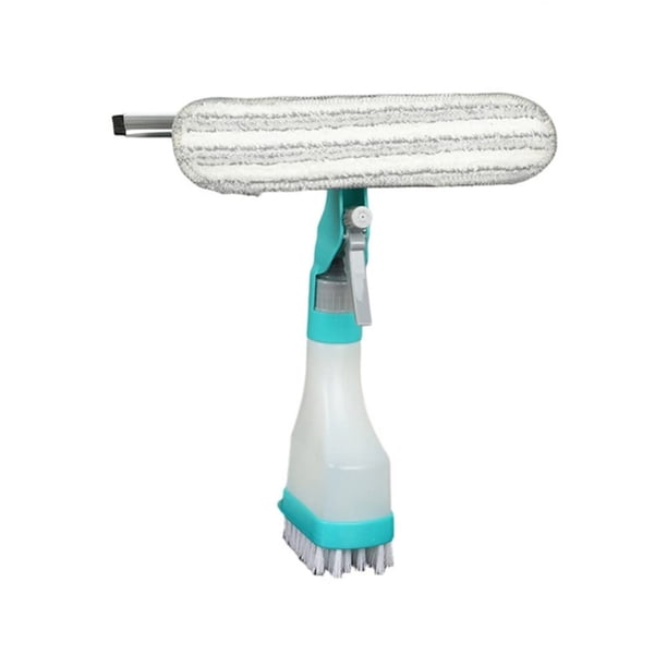 Escobilla de goma para ventana de microfibra con pulverizador 4 en 1, limpiador con botella pulverizadora de agua para vidrio de ducha interior y exterior e incluso para su coche