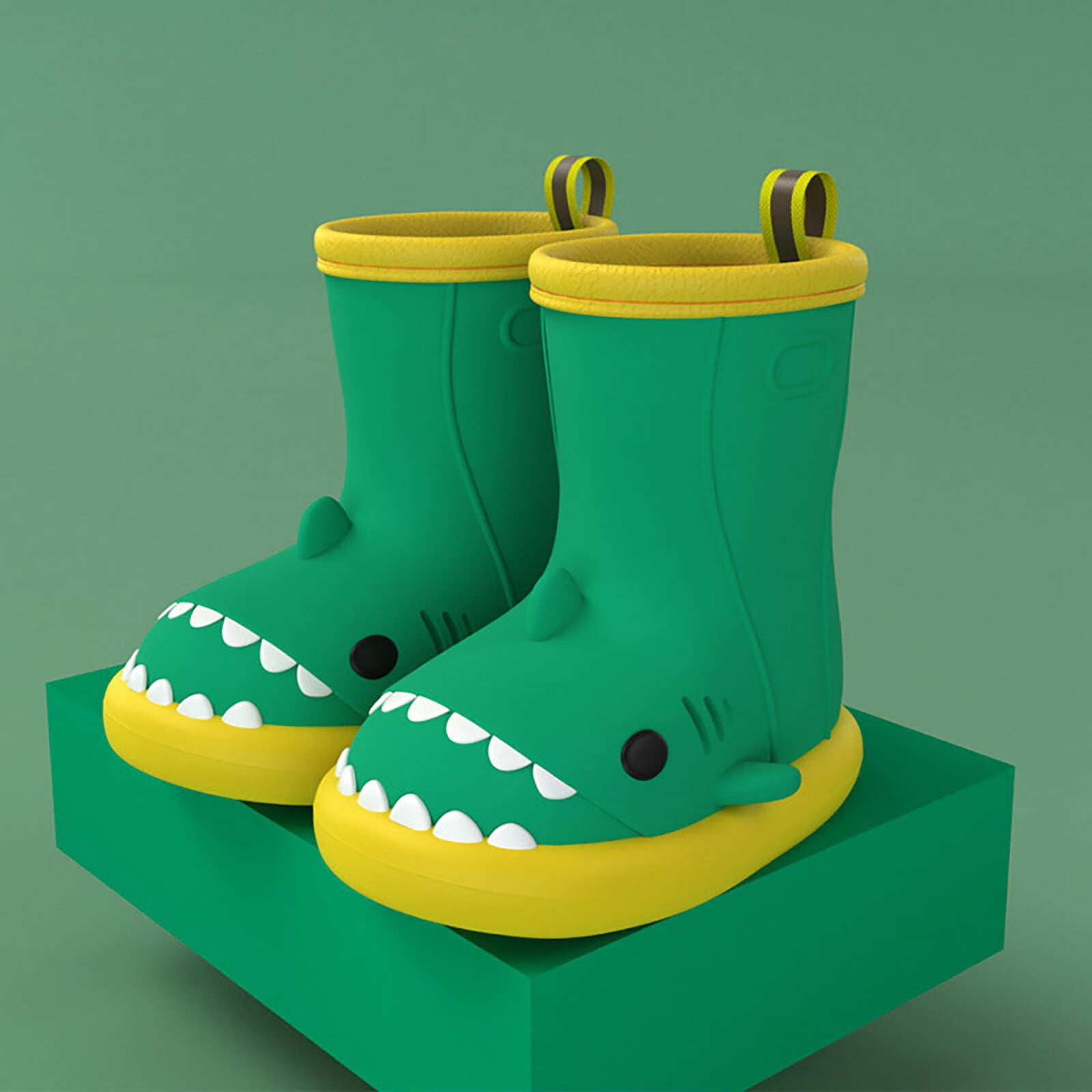 Miarhb Cartoon Children's Rain Boots Non Slip Rain Boots Children's Rubber Shoes, Boy's, Size: 7, Green