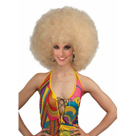Mega Deluxe Blond Afro Wig For Adults
