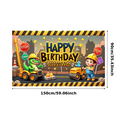 thumbnail image 2 of Yatrandify Cartoon Construction Banner Kids Birthday Happy Construction Theme for Party Celebration Event Decoration, 2 of 8