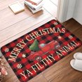 thumbnail image 5 of Christmas Door Mat Buffalo Plaid Retro Truck Entrance Mat Ya Filthy Animal Welcome Fun Winter Anti-Slip Outdoor Indoor Mat 16X24in, 5 of 8