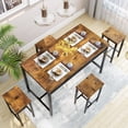 thumbnail image 3 of AWQM 5 Pcs Counter Height Bar Set with 4 Stools and Table, Black/Rustic Brown, 3 of 8