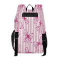 thumbnail image 3 of Large Clear PVC Backpack Heavy Duty See Through Backpack for Adults Work Travel, Striped Bow Art Printed 12L, 3 of 8