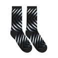 thumbnail image 4 of Men's Black Silver Stripe Novelty Athletic Socks Women's Digital Printing Funky Patterned Crew Socks, 4 of 7