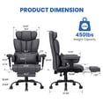 thumbnail image 4 of Hoffree Big and Tall Fabric Office Chair 450lbs, Executive Desk Chair with Massage Ergonomic  Computer Chair with Footrest Reclining Desk Office Chair with Lumbar Support for Home Office, 4 of 4