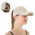 thumbnail image 5 of LLC Khaki Women's Adjustable High Messy Bun Ponytail Baseball Cap, 5 of 5