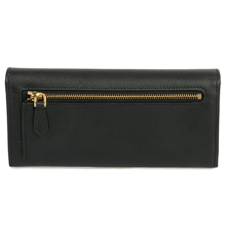 Prada PRD-WALL-1MH132-ZTM-F0002 Saffiano Leather Flap Wallet with Prada PRD-WALL-1MH132-ZTM-F0002 Saffiano Leather Flap Wallet with