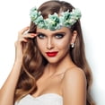 thumbnail image 3 of Bangcool Wedding Flower Crown Light up Peony Floral Crown Flower Headband Photo Prop, 3 of 7