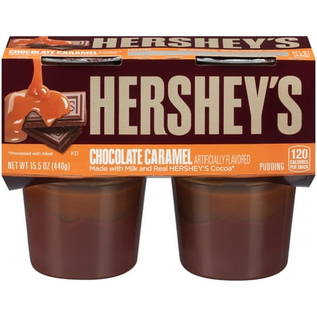 Hershey's Chocolate Caramel Pudding Snacks 15.5 oz Pack (4 ct Cups)