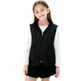 thumbnail image 2 of WMTBSRSW Girls V Neck Quilted Vest Lightweight Zip up Sleeveless Jackets Casual Solid Padded Waistcoat Warm Winter Outwear 13-14Years, 2 of 7