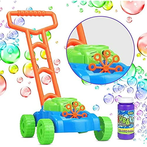 Toysery Bubble Lawn Mower Toy with Realistic Lawn Mower Sounds – Push-Along Bubble Blower Toys for Toddlers, Boys, Girls, Preschool Kids – Fun Outdoor Games, Ideal All-Occasion Gift