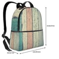 thumbnail image 4 of Lsque Hardwood Pattern Backpack – School Travel Canvas Daypack with Ergonomic Padded Straps, Multiple Compartments & Leather Handle, 4 of 5