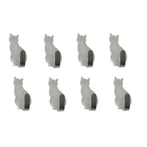 Hovmgk Cute Pet Shaped Hooks, Adhesive Wall Hooks for Home Décor, Supports 2lb Weight, Available in Gold/Black/White, Set of 8, No Drilling Installation, Stylish Organizer