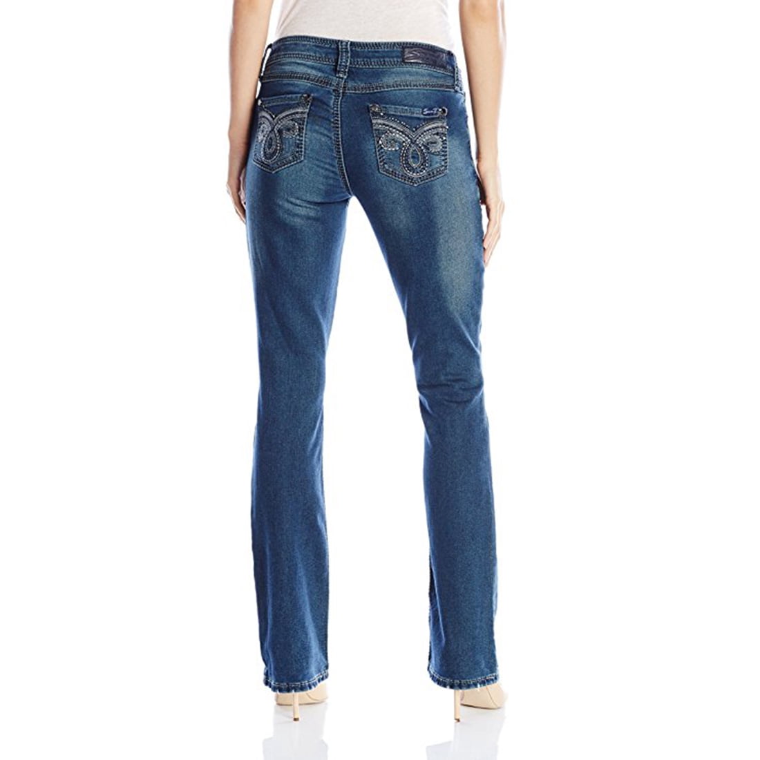 Jeans Slim Seven7 Avec Poches Arrière Pailletées - Taille 10, Longueur 33 Pouces, Occasion Très Bon état