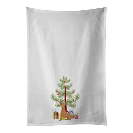 

Miniature Pinscher Christmas Tree White Kitchen Towel Set of 2 19 in x 28 in