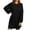 Black Dress for Women, variant on HAPIMO Women's Winter Mini Loose Dress Pajamas Solid Color Elegant Casual Soft Fleece Spring Long Sleeve Round Neck Trendy Gray S