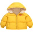 thumbnail image 1 of Kids Baby Boy Girl Winter Warm Hooded Jacket Down Coat Padded Thick Overcoat Solid Color, 1 of 3