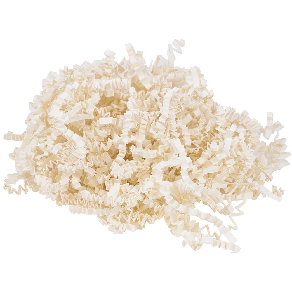 JAM Paper Crinkle Cut Shred Tissue Paper, Ivory, 20lb/Box