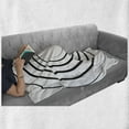 thumbnail image 6 of Spires Soft Flannel Fleece Blanket, Abstract Design Monochrome Spiral Whorl Element Dimensional Aesthetic Curve Concept, Cozy Plush for Indoor and Outdoor Use, 50" x 60", Black White, by Ambesonne, 6 of 6