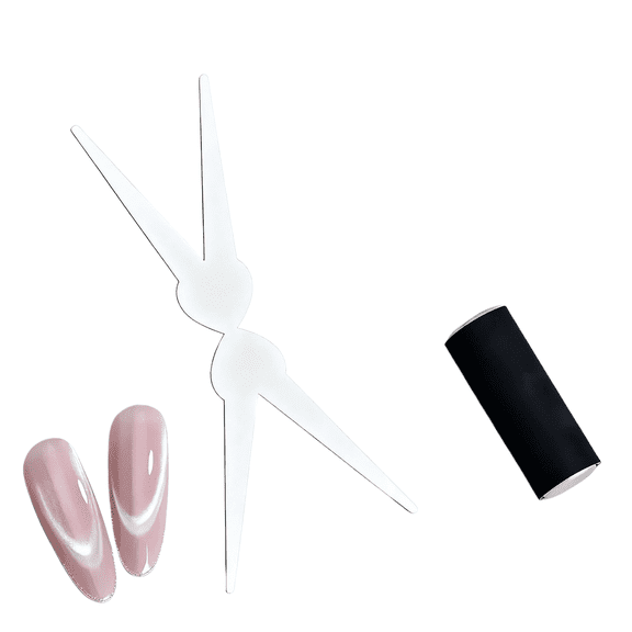 Cat Eye Magnet,Double-head French Nail Magnet Tool,Strong Cat Eye Gel Nail Polish Magnet for Home DIY, Salon, Studio, Nail Art Design Tools
