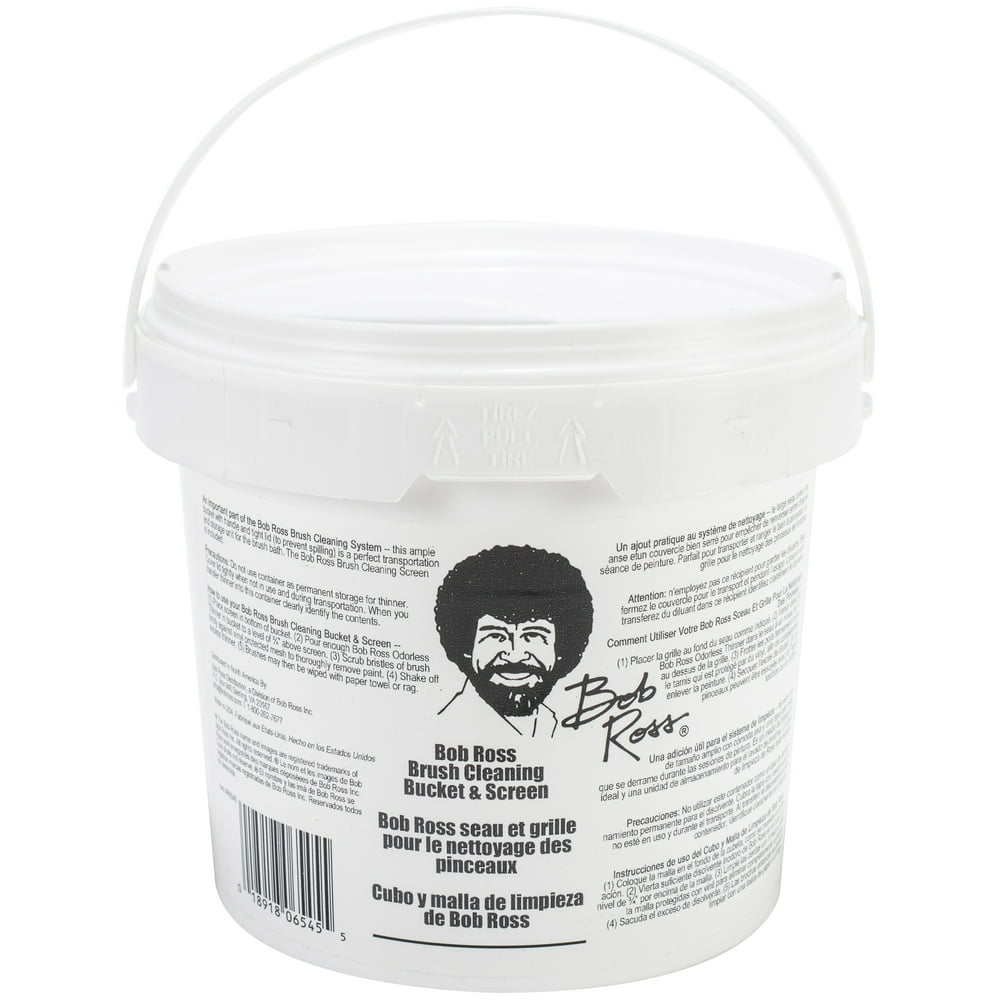 Bob Ross Brush Cleaning Bucket & Screen A "Happy" Way to Clean Brushes