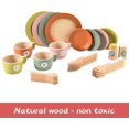 thumbnail image 2 of Juego de platos y vajillas de juguete de madera Giant Bean, 27 piezas, 2 of 7