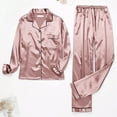 thumbnail image 2 of LIZUOJUN Women's Pajama Set 2 Piece Lounge Set Button Up Loungewear Soft Sleepwear Soft Lightweight Long Sleeved Pants Set, Pink,XL, 2 of 6