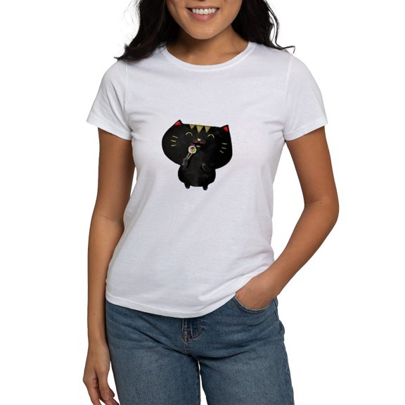 CafePress - Black Sushi Cat T Shirt - Women's Classic T-Shirt
