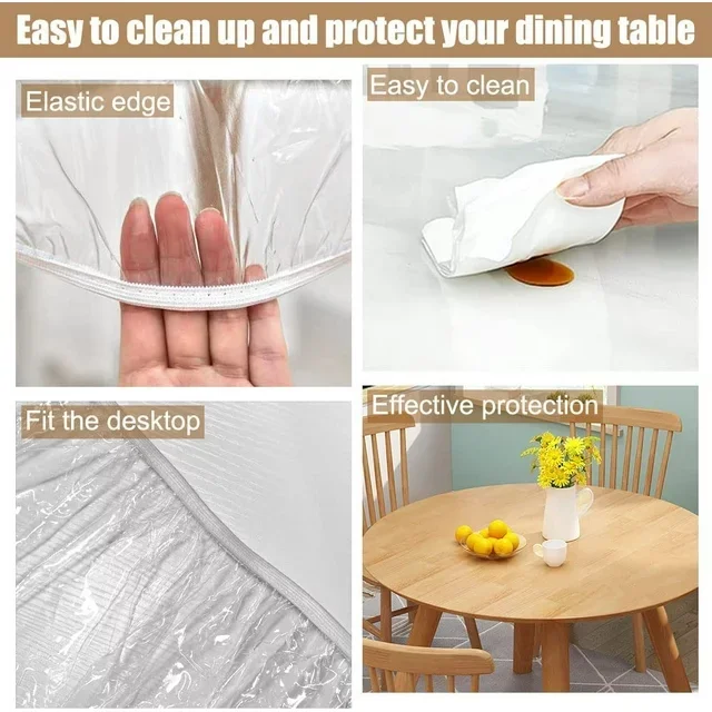 Nappe Ronde En PVC De 2.0mm D'épaisseur, Nappe Transparente Avec Protection Pour La Surface De La Table, Film Protecteur * à La Chaleur Et Aux Rayures Convient Pour Maison, Hôtel, Table Basse