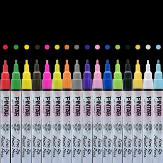 White Acrylic Paint pens (6 Pack) Variety Pack - Extra Fine 0.7MM & Medium  Tip 2-3MM - Water Based Paint Markers for Rock Painting, Stone, Ceramic,  Glass, Wood, Canvas (WHITE) 