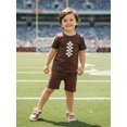 thumbnail image 5 of BemeyourBBs Toddler Baby Boy Football Avocado Bee Outfit Infant Boys Summer Clothes Embroidery Short Sleeve T shirt Top and Shorts Set Pockets, 5 of 9