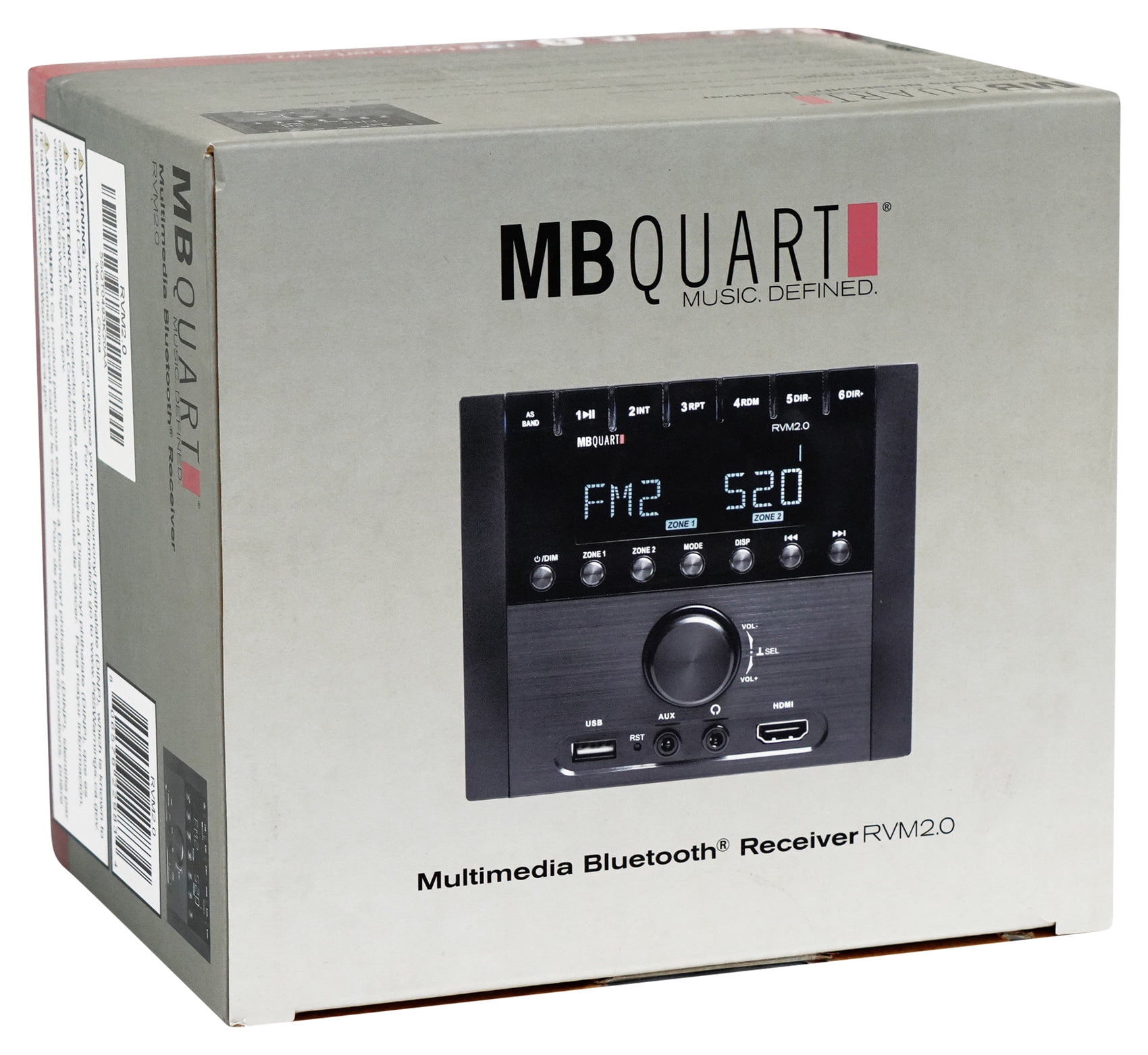 MB Quart RVM2.0 - RV in Dash Compact, Mechless Source Unit with AM/FM and Bluetooth 4.0 Plus Multi-Zone Audio Control Mb Quart RVM2.0 - RV in Dash Compact, Mechless Source Unit with AM