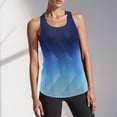 thumbnail image 2 of Yoga Tops for Women Sleeveless Cropped Tank Tops Open Back Camisole Tennis Yoga Athletic Running Shirts Loose Fit Racerback Breathable Tee (Dark Blue,L), 2 of 6
