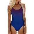 thumbnail image 2 of One Piece Bathing Suit, Womens Bathing Suits, Swim Dress Women, Ladies Swimsuits, Color Gradient Women Swimsuit One-Piece, Open Back One-Piece Swimsuit, Bathing Suit With Tummy Control, Royal Blue XL, 2 of 4