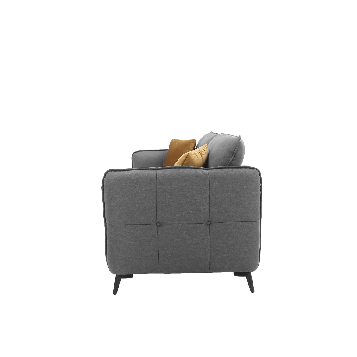 Kadyn 2-Seater Fabric Sofa Couch, Modern Loveseat Sofa with Pillow, Upholstered Linen Fabric Sofa for Living Room, Gray Kadyn 2-Seater Fabric Sofa Couch, Modern Loveseat Sofa with Pillow, Upholstered Linen Fabric Sofa for Living Room, Gray