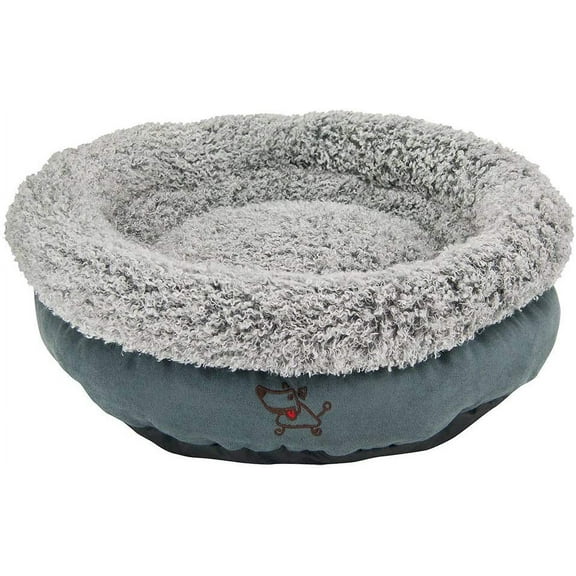Best Pet Supplies Grey Dog Round Bed 18 x 18 x 16 Inches
