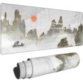 thumbnail image 1 of Japanese Ink Painting Mountain Landscape Gaming Mouse Pad XL Extended Large Mousepad with Nonslip Rubber Base Stitched Edges Laptop Computer Keyboard Desk Mat for Office Home Gamer, 1 of 5