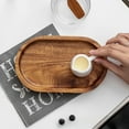 thumbnail image 6 of Acacia Wood Oval Serving Tray with Compartments Modern Tea Snack Platter Hand, 6 of 6