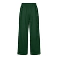 thumbnail image 6 of Domuza Mens Baggy Wide Leg Sweatpants Oversized Track Pants Elastic Waist Drawstring Y2K Casual Trousers with Pockets Dark Green L, 6 of 7
