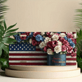 thumbnail image 6 of 1 Pcs 2D Flat License Plate Covers & Frames, Flowers Against a USA Flag For Decorative Front, Waterproof For Decoration Aluminum License Plate Covers & Frames Cover For Men Women, 12" X 6", 6 of 7