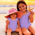 thumbnail image 4 of Abcomgle Girls Swimsuits Size 7-8 Stretchy One Piece Swimsuits for Little Girls Cute Solid Ruffled Girls Swimwear, 4 of 7