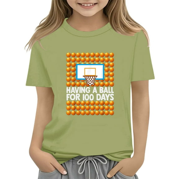 XIMIN Summer Tops Crew Neck Tee Shirt 100th Day of School Celebration for Girls and Boys Kids T Shirts Fun Colorful Numbers Toy