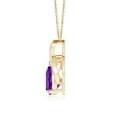 thumbnail image 2 of ANGARA Natural Solitaire Pear-Shaped 1.5 ct Amethyst Flame Pendant in 14K Yellow Gold for Women (Size-9x7mm) | February Birthstone, Anniversary, Jewelry Gift for Women | Natural Amethyst Necklace, 2 of 7