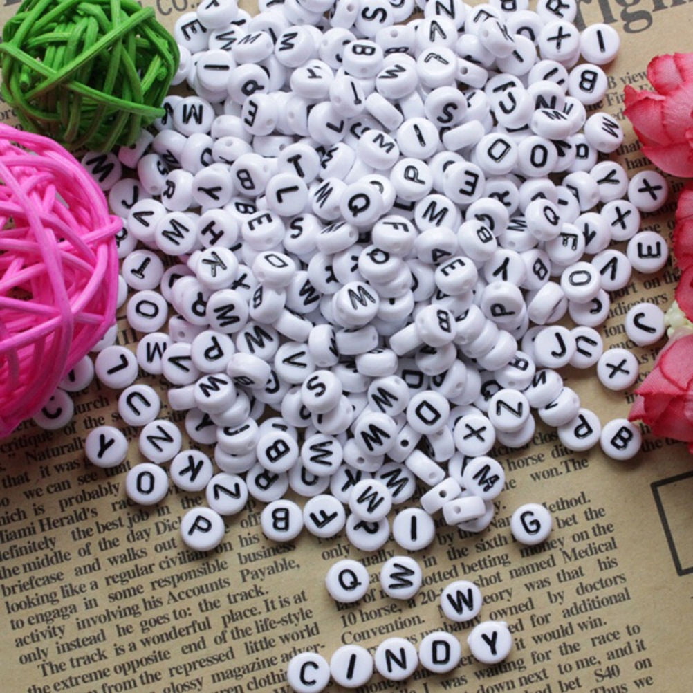YSNOOWE Oblate Beads White with Side Holes for Creative Jewelry Making 1350Pcs