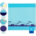 thumbnail image 2 of HIHOHO Beach Blankets Sandproof Beach Mat 79" x 83" for 1-3 Adults Outdoor Picnic Mat with Pocket for Travel Camping Hiking, 2 of 6