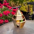 thumbnail image 4 of In the Breeze 9207 — Red, Yellow & Green Mini Hex Tealight Lantern — Moroccan-Style Boho Chic Tealight Glass and Metal Tabletop Lantern, 4 of 6
