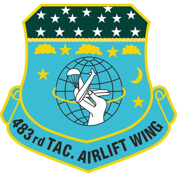 3.8 Inch Air Force 483rd Tactical Airlift Wing Vinyl Transfer Decal