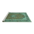 thumbnail image 2 of Ahgly Company Machine Washable Indoor Rectangle Persian Turquoise Blue Traditional Area Rugs, 6' x 9', 2 of 4