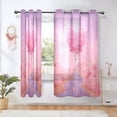thumbnail image 5 of 2 Panels Set Blackout Curtains Thermal Insulated Sun Protection Room Darkening Drapes for Bedroom Pink Heart-shaped Tree, 5 of 6