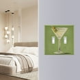 thumbnail image 4 of Yayeee Toggle Light Switch Wall Plate 3-Gang 6.37"x4.48" Decorative Outlet Cover, Martini with Olive, 4 of 7